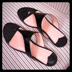 J. Crew black patent leather sandals. Size 9